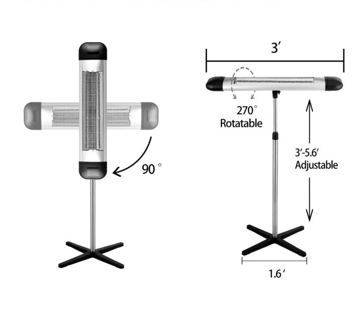Waterproof heating table IP44